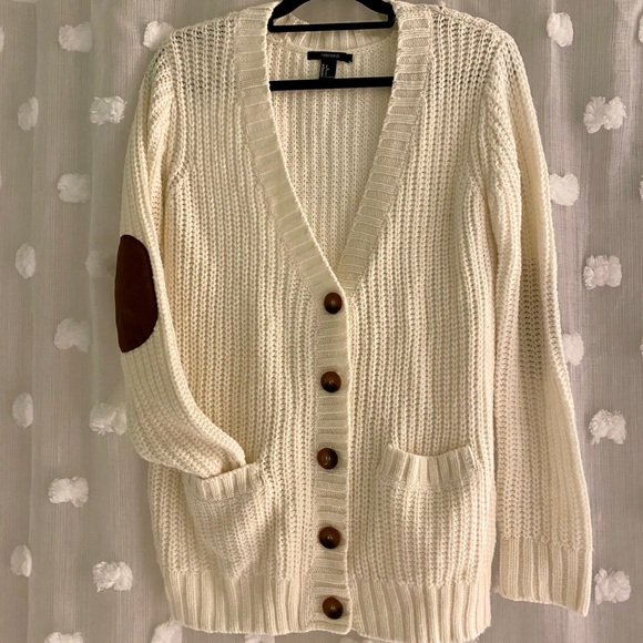 white cream cardigan